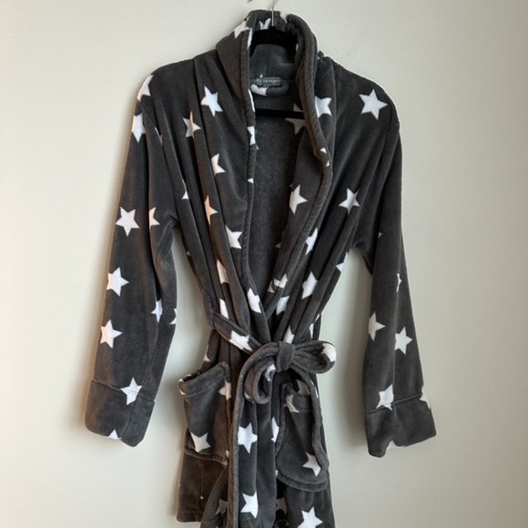 PJ Salvage Other - PJ Salvage Gray and White Star Pattern Soft Robe Size Large